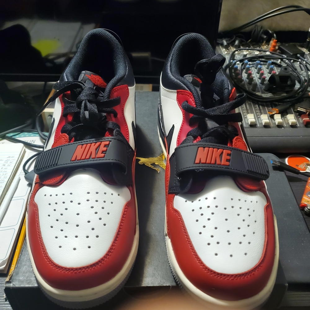 Nike Kids Sneakers in Red, Black, and White